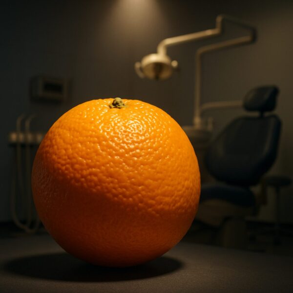 laranja em foco com a casca saudável como deve ser o aspecto da gengiva.