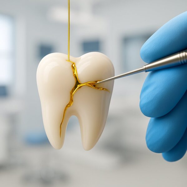 dente restaurado com ouro