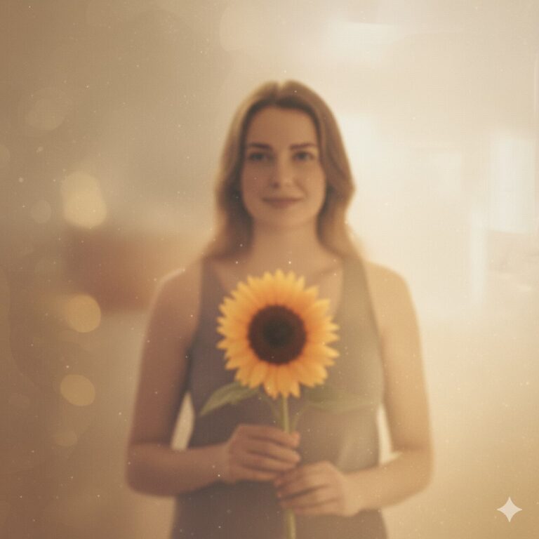 mulher segurando um girassol, setembro amarelo.